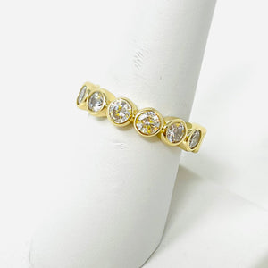 Jo Ring in Gold with Clear Stones