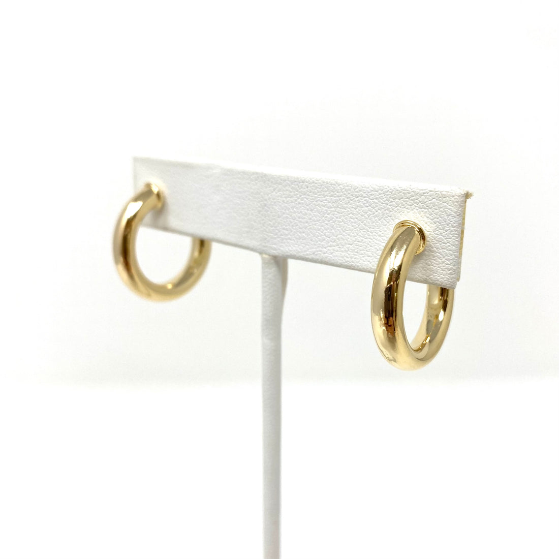 Small Tube Hoops in Gold