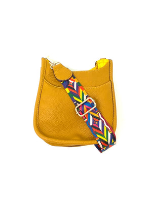 Mini Saddle Bag in Vegan Leather in Mustard
