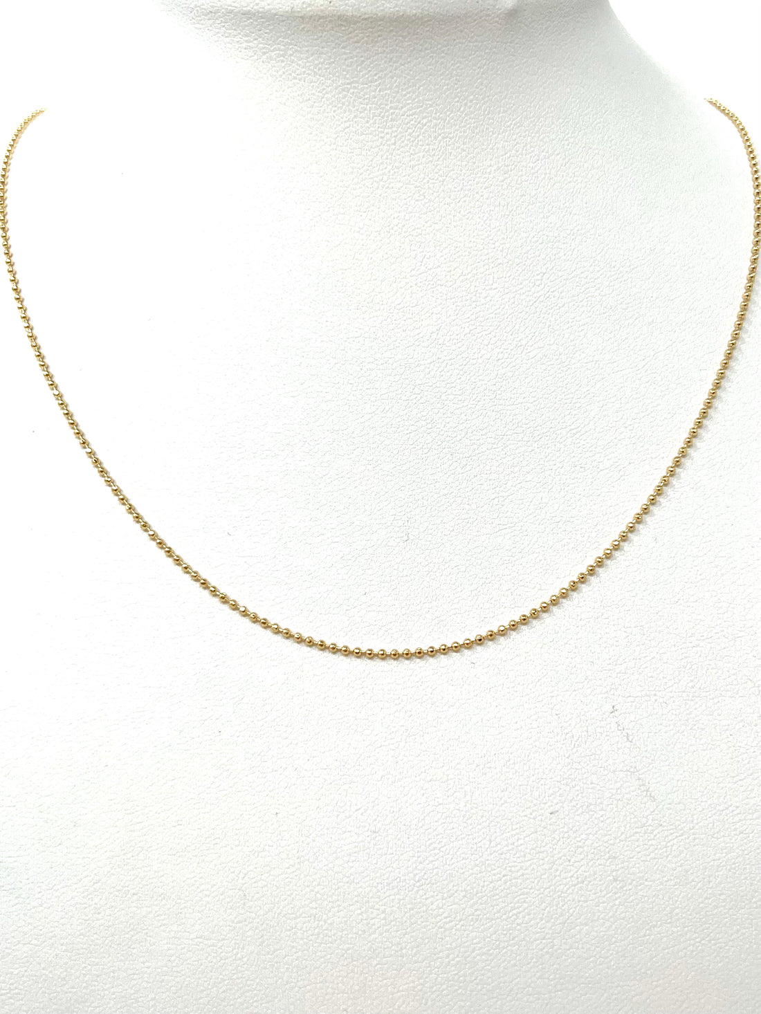 Charming Delicate Ball and Chain Gold 16” Necklace