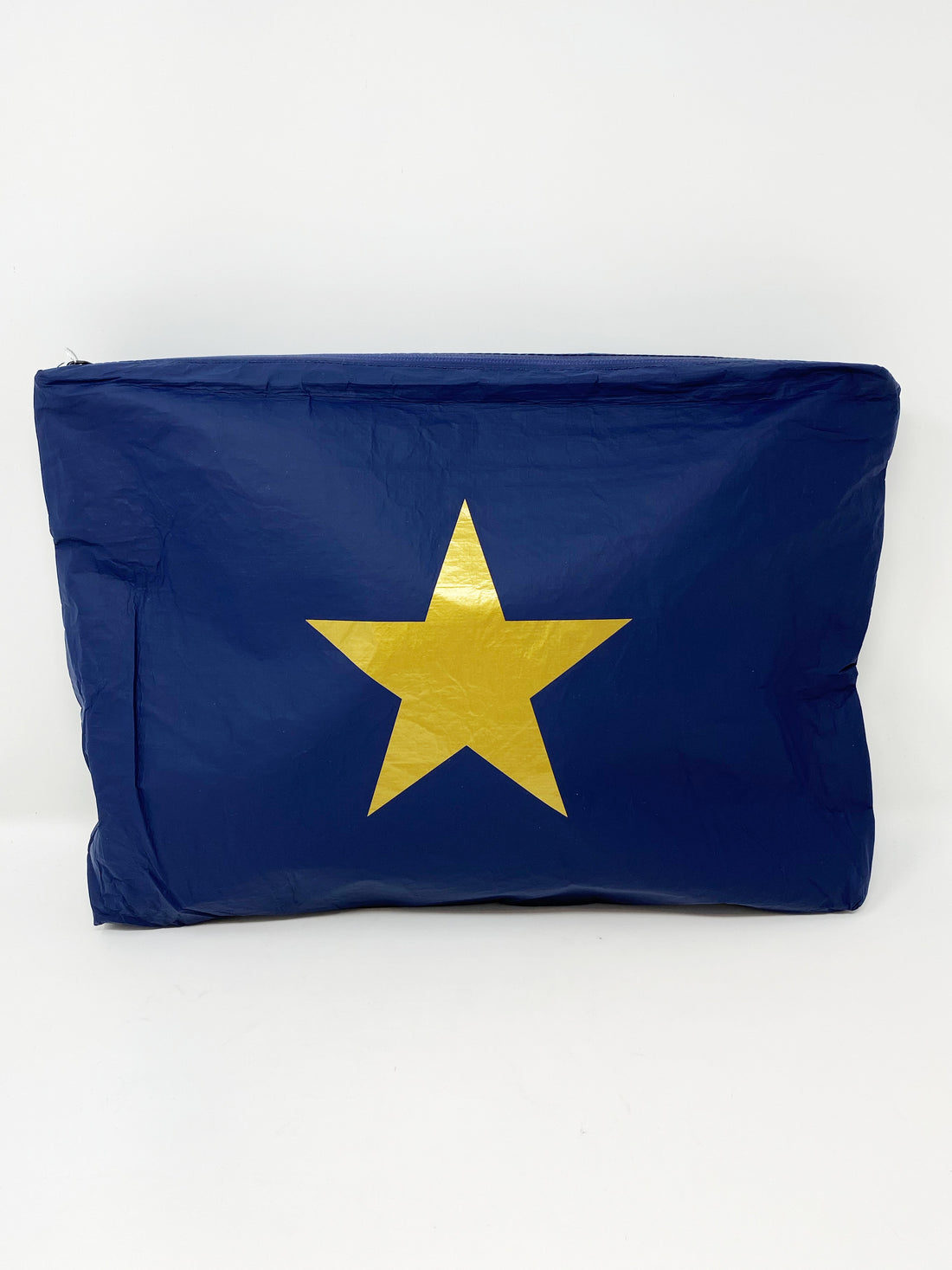 Hi Love Travel JUMBO Pouch in Navy with Metallic Gold Star