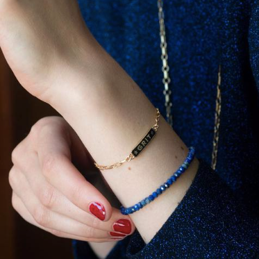 Blue Lapis Faceted Gemstone Beaded Bracelet
