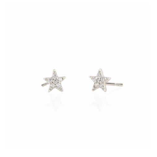KN Pave Star Studs in Silver