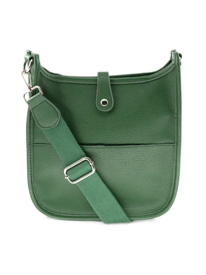 Midsize Saddle Bag in Vegan Leather in Olive Green – ELEVEN11