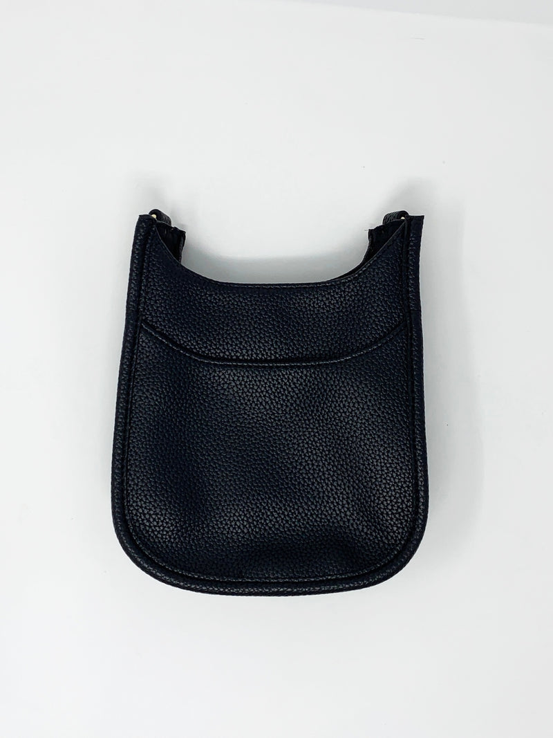 Mini Saddle Bag in Vegan Leather in Black