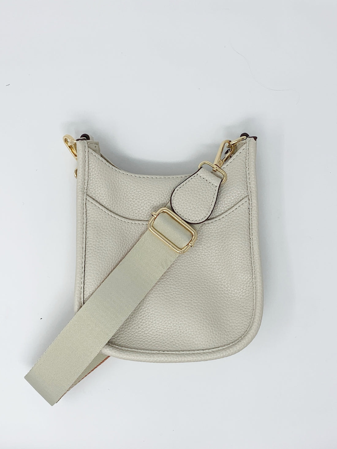 Mini Saddle Bag in Vegan Leather in Bone