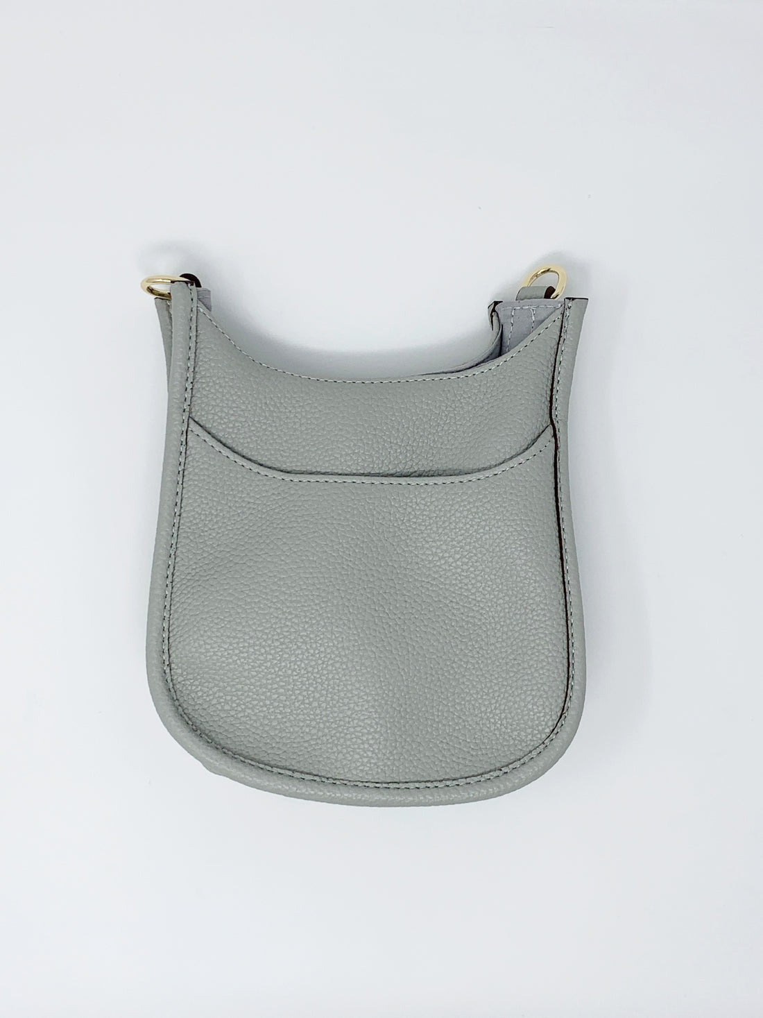 Mini Saddle Bag in Vegan Leather in Light Grey
