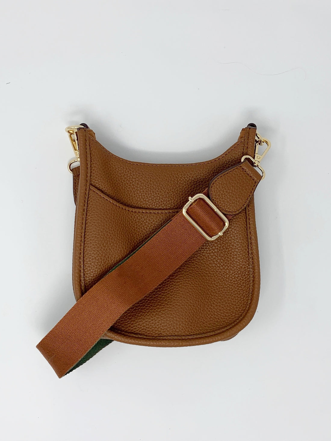 Mini Saddle Bag in Vegan Leather in Cognac