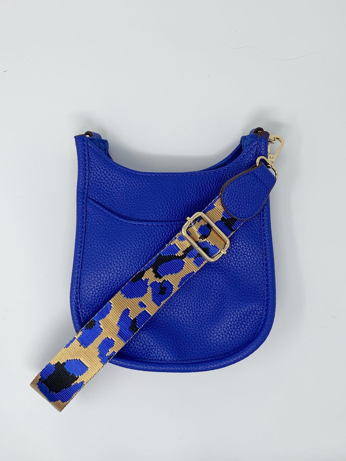Mini Saddle Bag in Vegan Leather in Electric Blue
