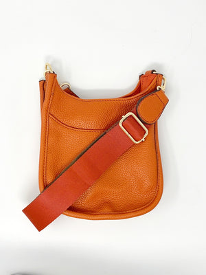 Mini Saddle Bag in Vegan Leather in Orange