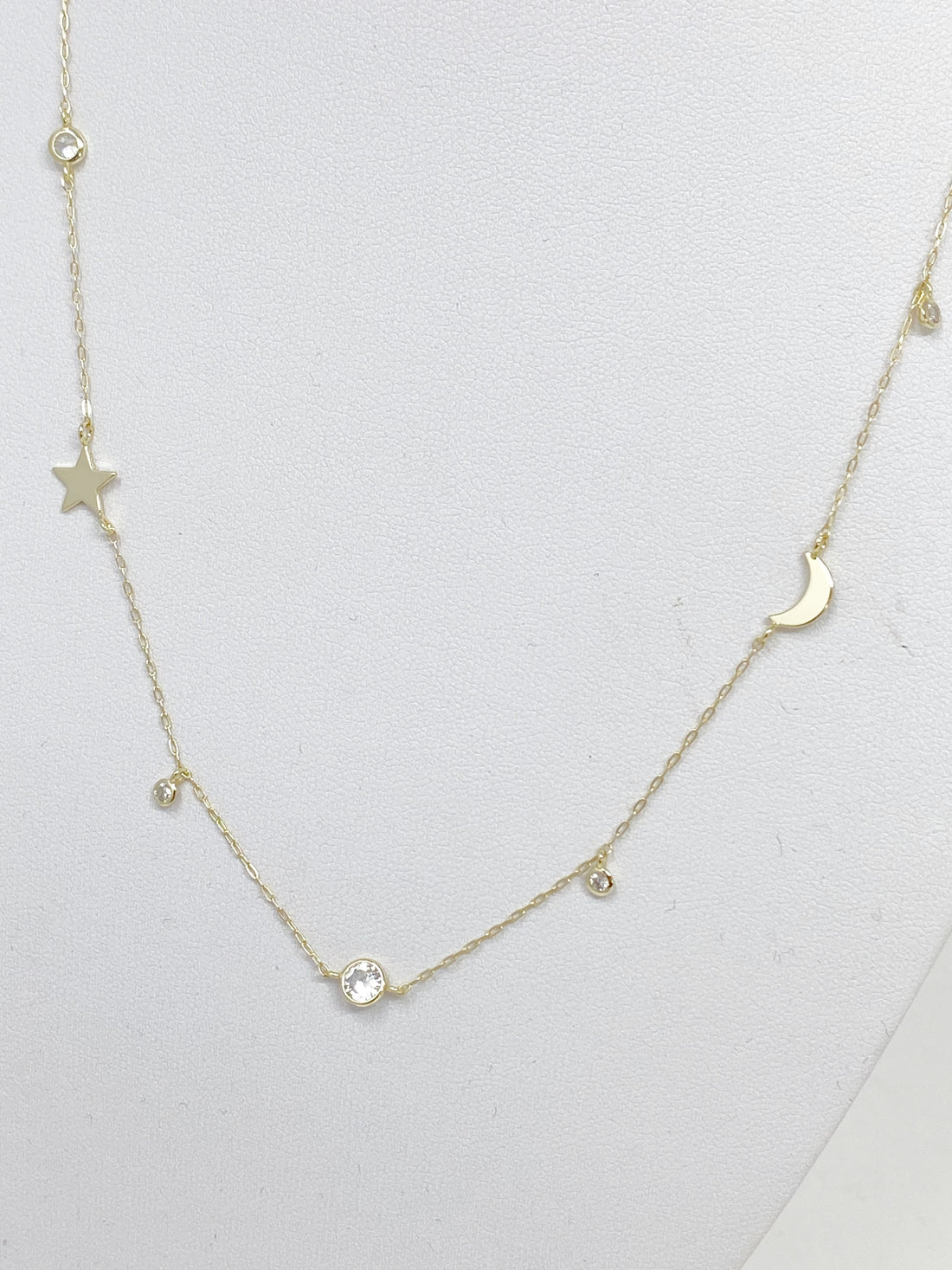 Moons, Stars, and Bling Necklace in Gold