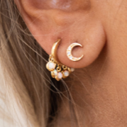 Opal Fringe Huggie Earring