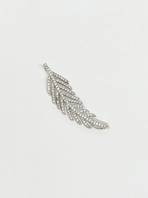 Charming Pave Feather Charm in Silver