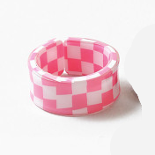 Checkers Adjustable Ring in Pink