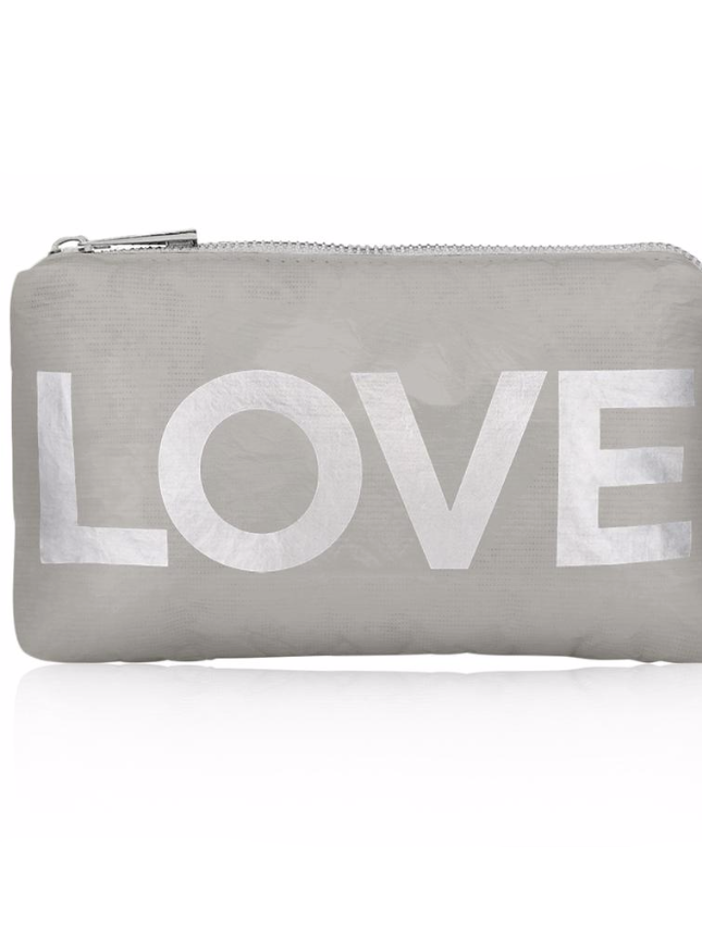 Hi Love Travel Small LOVE Pouch in Earth Gray