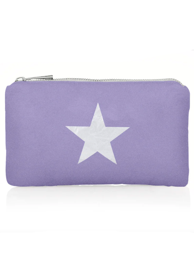 Hi Love Travel Shimmer Small Pouch in Shimmer Purple with Silver Star