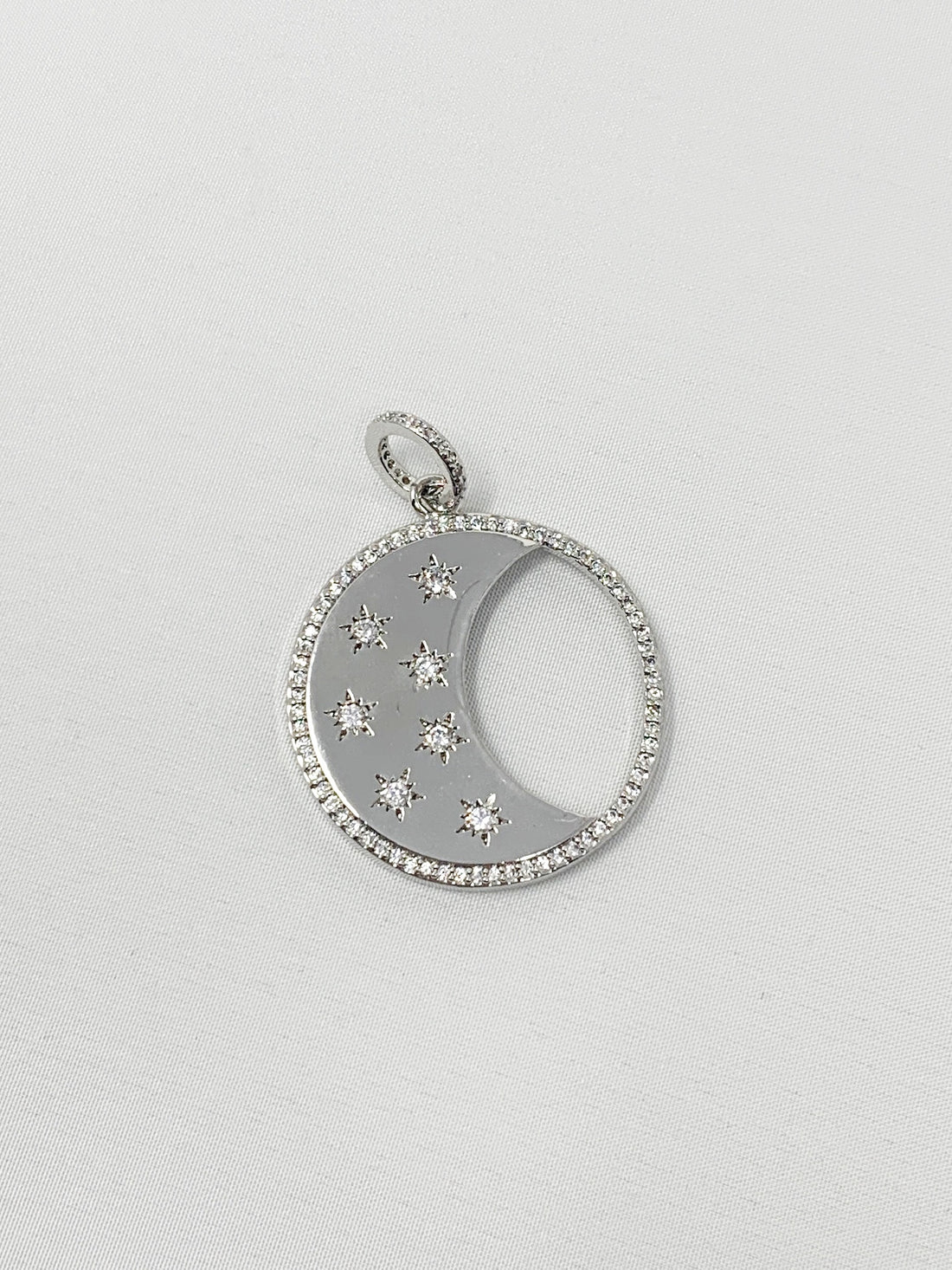 Charming Starry Moon in Silver
