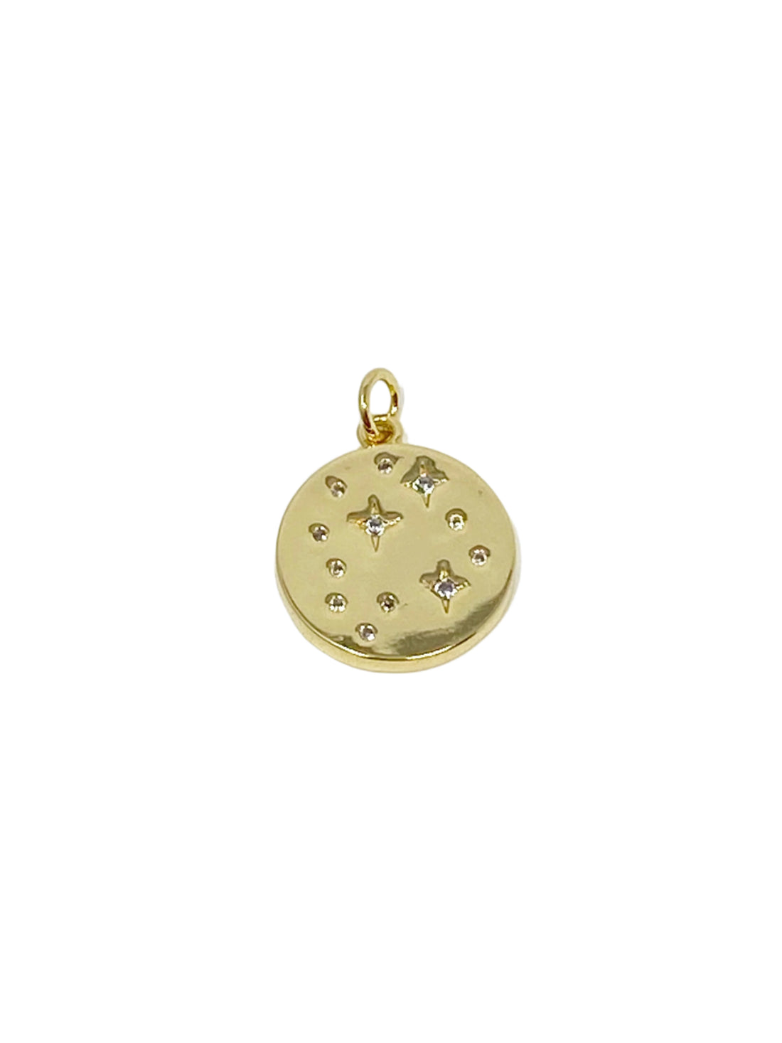 Charming Starry Stones Circle Charm in Gold