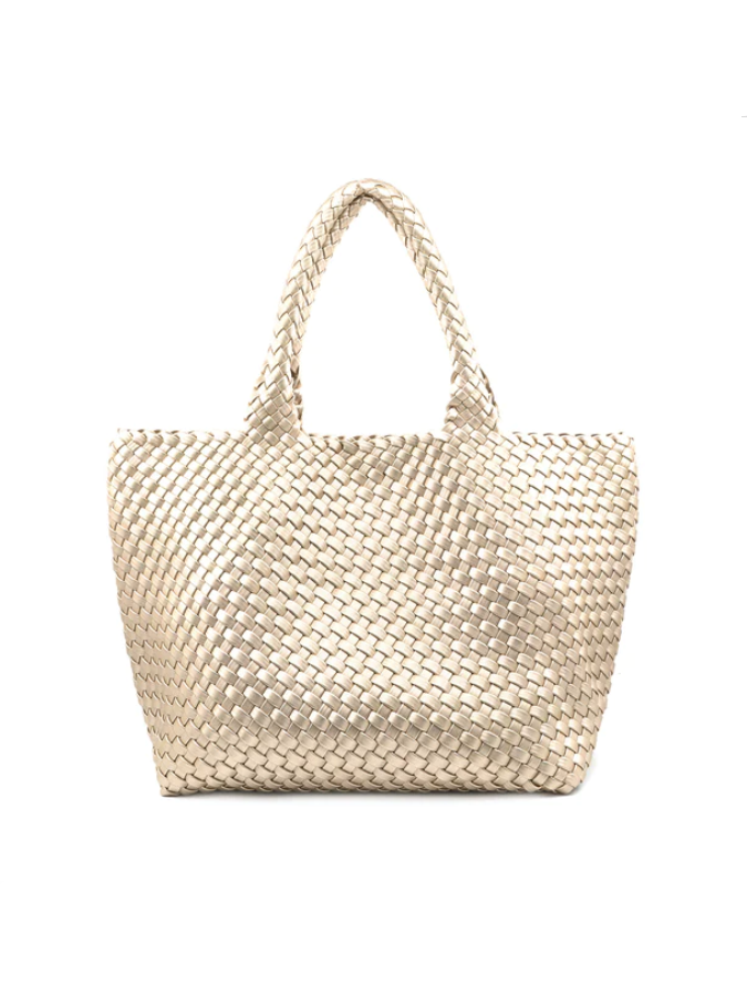 Updated Woven Tote in Champagne