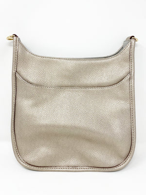 Saddle Bag in Vegan Leather in Pewter