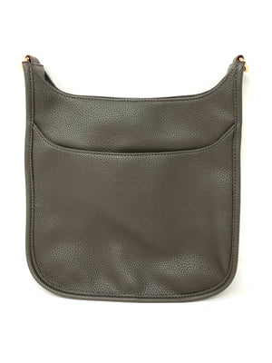 Saddle Bag in Vegan Leather in Charcoal