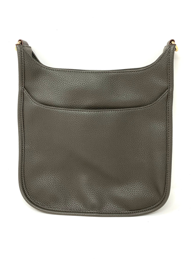 Saddle Bag in Vegan Leather in Charcoal