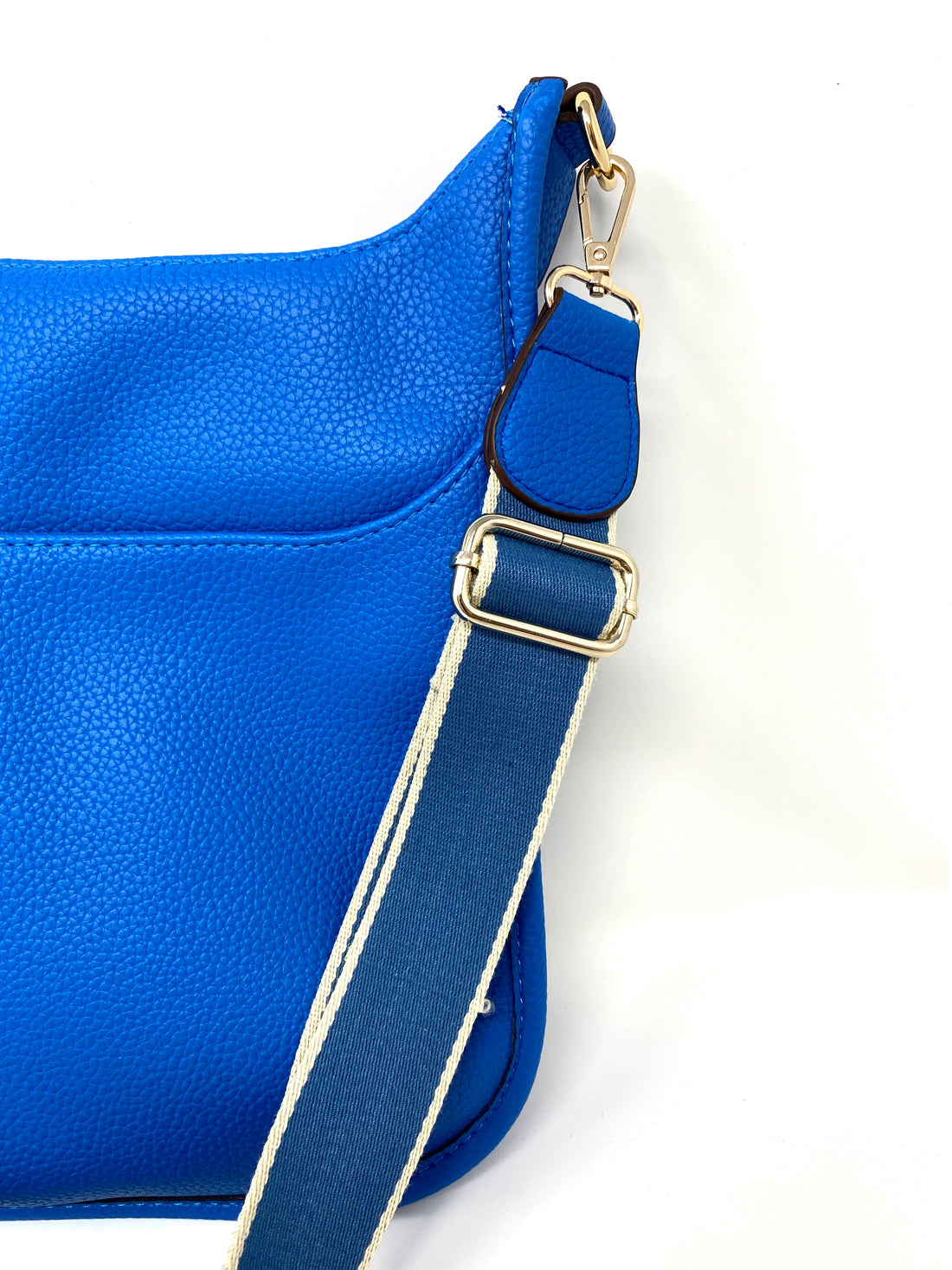 Saddle Bag in Vegan Leather in Electric Blue