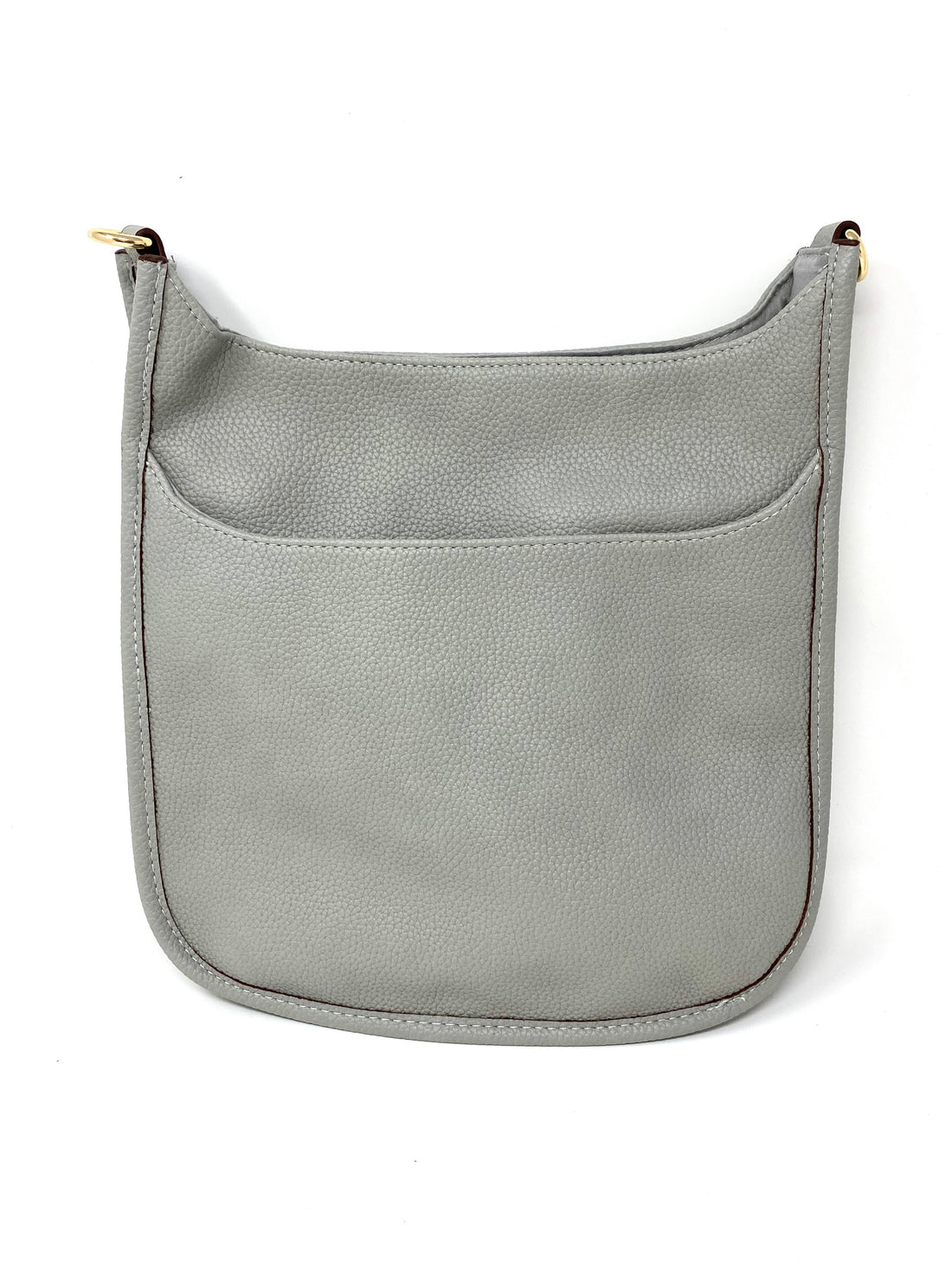 Saddle Bag in Vegan Leather in Light Grey