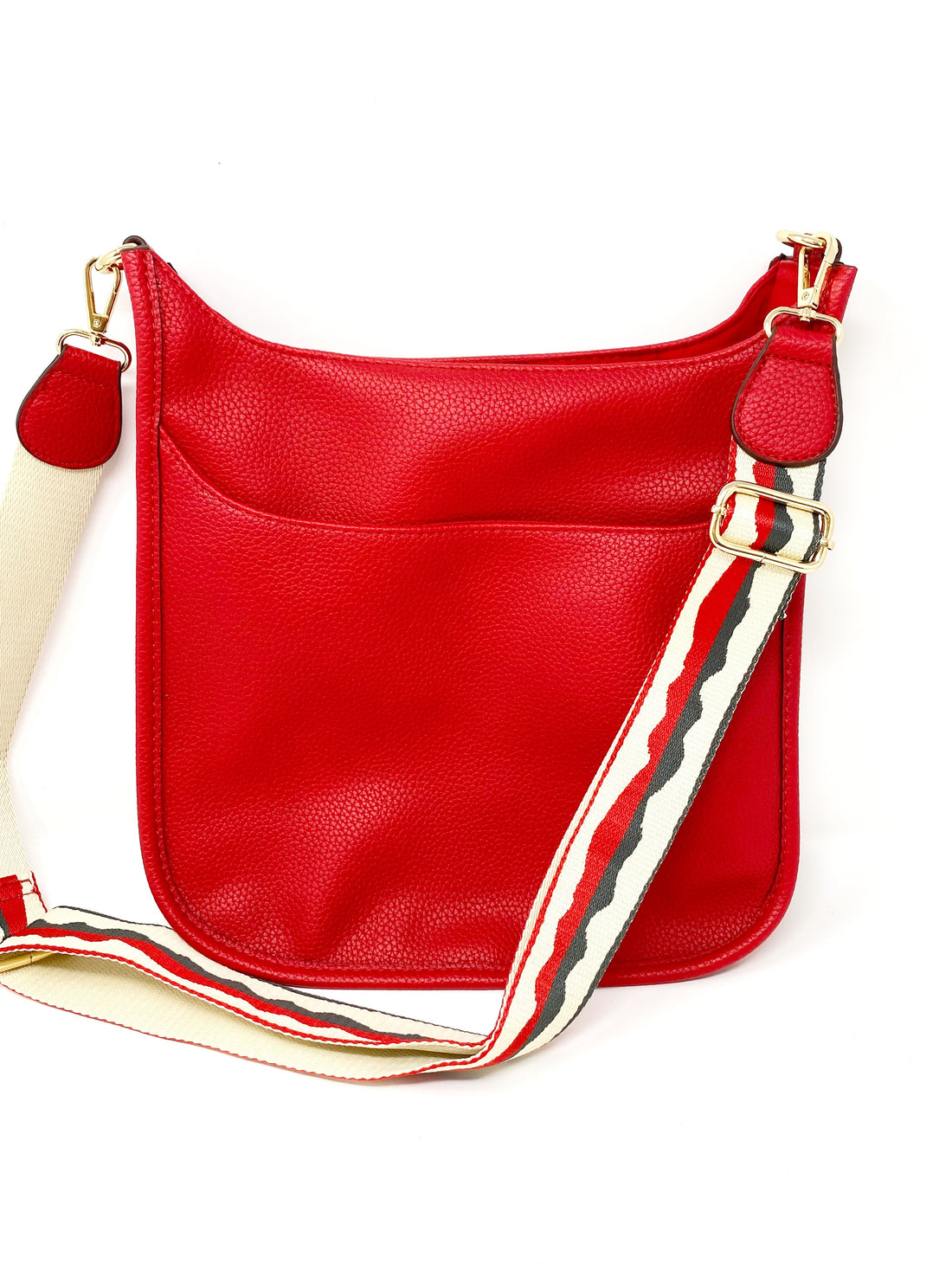 Saddle Bag in Vegan Leather in Bright Red