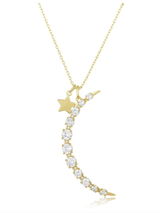 What Dreams Are Made of Necklace in Gold with Clear Diamondettes