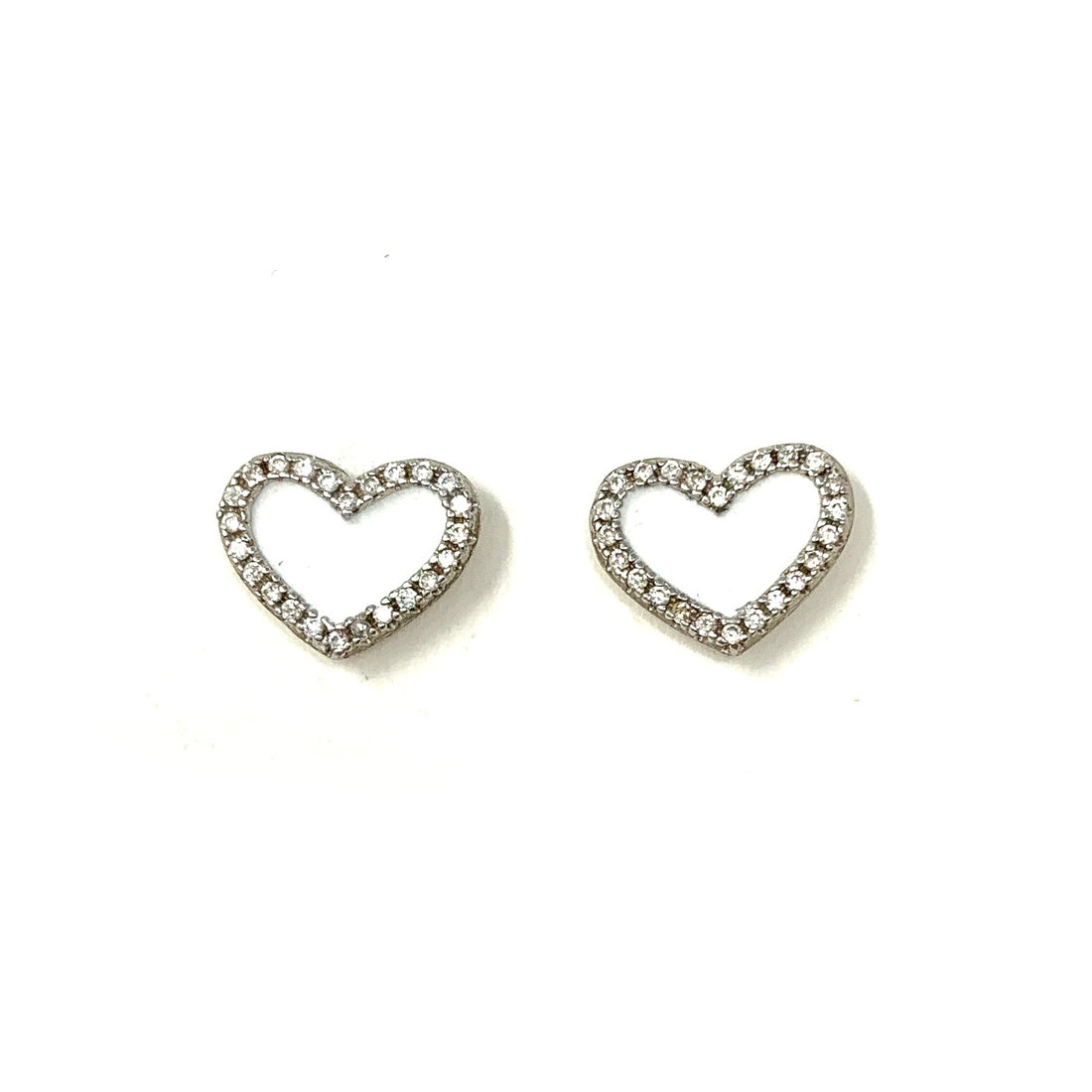White Heart Pave Studs
